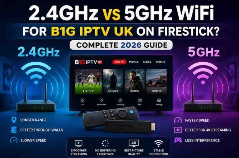 Two routers compared: 2.4GHz gives longer range through walls but slower speed; 5GHz gives faster speed, better 4K streaming and less interference.